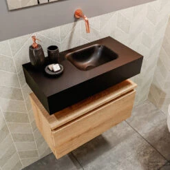 MONDIAZ ANDOR 60cm Toiletmeubel Washed Oak. LEX 60cm Wastafel Urban Rechts Geen Kraangat 9 MONDIAZ ANDOR 60cm Toiletmeubel Washed Oak. LEX 60cm Wastafel Urban Rechts Geen Kraangat -Geberiter Meubels Geschaft badkamermeubel andor washed oak model lex vrijhangend urban sidetop 00012