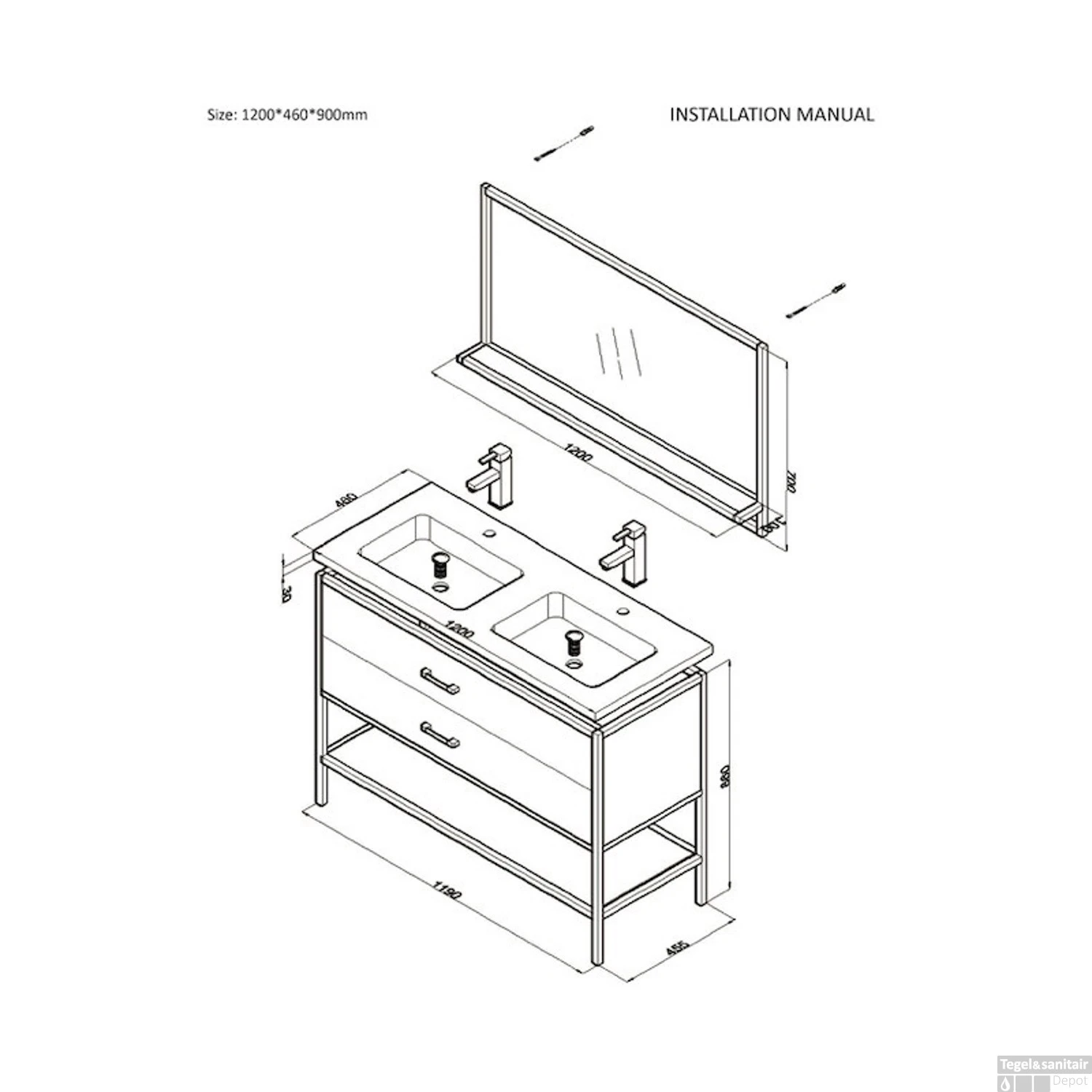 Badkamermeubel Casajoy Miami 120x46x90cm Eiken Met Keramieken Wastafel Zwart 6 Badkamermeubel Casajoy Miami 120x46x90cm Eiken Met Keramieken Wastafel Zwart - Afbeelding 4