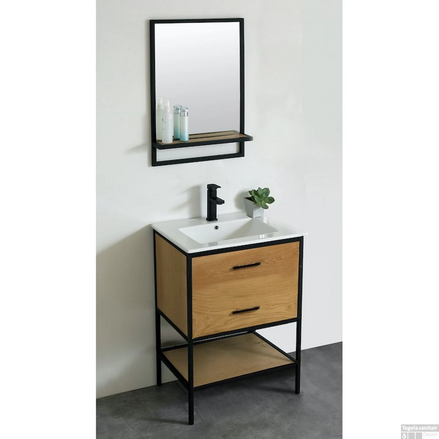 Badkamermeubel Casajoy Miami 60x46x90cm Eiken Met Keramieken Wastafel Wit 3 Badkamermeubel Casajoy Miami 60x46x90cm Eiken Met Keramieken Wastafel Wit