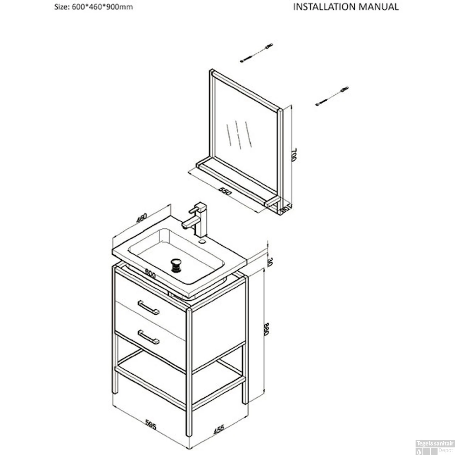 Badkamermeubel Casajoy Miami 60x46x90cm Eiken Met Keramieken Wastafel Wit 6 Badkamermeubel Casajoy Miami 60x46x90cm Eiken Met Keramieken Wastafel Wit - Afbeelding 4