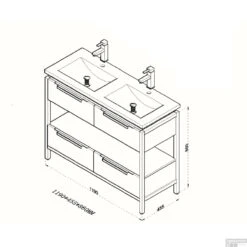 Badkamermeubel Casajoy Texas 120x46x90cm Eiken Met Artificial Stone Wastafel Zwart 7 Badkamermeubel Casajoy Texas 120x46x90cm Eiken Met Artificial Stone Wastafel Zwart -Geberiter Meubels Geschaft badkamermeubel casajoy texas 120x46x90cm eiken met artificial stone wastafel zwart tech 1