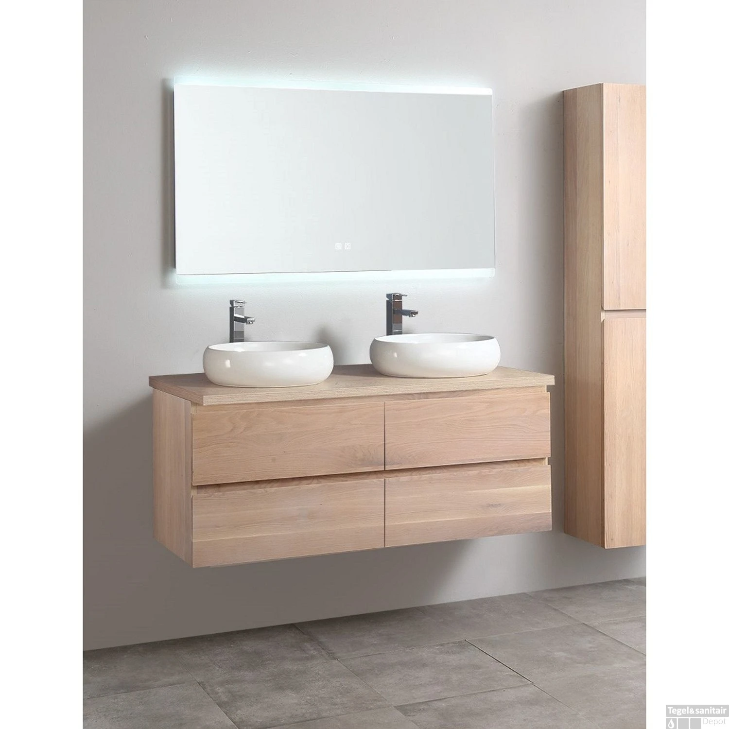 Badkamermeubel Casajoy Toronto 140x50x53cm Eiken 3 Badkamermeubel Casajoy Toronto 140x50x53cm Eiken