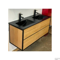 Badkamermeubel Casajoy Wood 120x46x55 Cm Eiken Met Keramieken Wastafel Zwart 7 Badkamermeubel Casajoy Wood 120x46x55 Cm Eiken Met Keramieken Wastafel Zwart -Geberiter Meubels Geschaft badkamermeubel casajoy wood 120x46x55 cm eiken met keramieken wastafel zwart detail