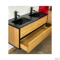 Badkamermeubel Casajoy Wood 120x46x55 Cm Eiken Met Keramieken Wastafel Zwart 9 Badkamermeubel Casajoy Wood 120x46x55 Cm Eiken Met Keramieken Wastafel Zwart -Geberiter Meubels Geschaft badkamermeubel casajoy wood 120x46x55 cm eiken met keramieken wastafel zwart detail3