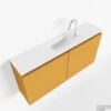 MONDIAZ TURE 100cm Toiletmeubel Ocher. EDEN Wastafel Talc Midden 1 Kraangat -Geberiter Meubels Geschaft badkamermeubel ocher model eden talc google 0019