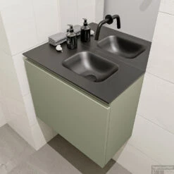 MONDIAZ OLAN 60cm Toiletmeubel Army. LEX Wastafel Urban Rechts Geen Kraangat -Geberiter Meubels Geschaft badkamermeubel olan army model lex urban right 0012