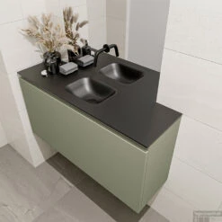 MONDIAZ OLAN 100cm Toiletmeubel Army. LEX Wastafel Urban Midden Geen Kraangat -Geberiter Meubels Geschaft badkamermeubel olan army model lex urban right 0020