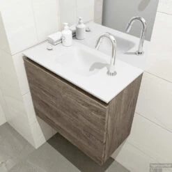 MONDIAZ OLAN 60cm Toiletmeubel Dark Brown. LEX Wastafel Talc Midden 1 Kraangat 9 MONDIAZ OLAN 60cm Toiletmeubel Dark Brown. LEX Wastafel Talc Midden 1 Kraangat -Geberiter Meubels Geschaft badkamermeubel olan dark brown model lex talc right 00007