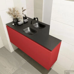 MONDIAZ OLAN 120cm Toiletmeubel Fire. LEX Wastafel Urban Midden Geen Kraangat -Geberiter Meubels Geschaft badkamermeubel olan fire model lex urban right 0026