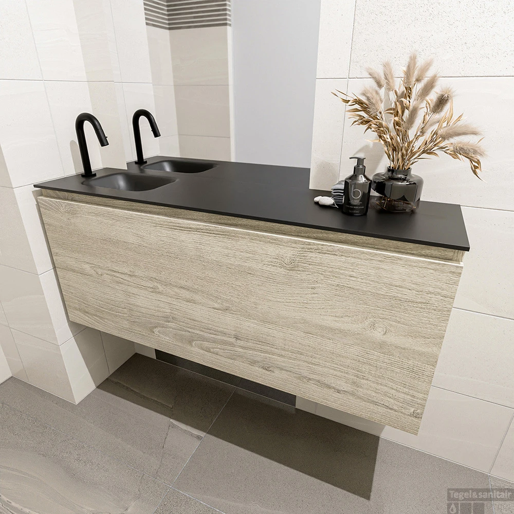 MONDIAZ OLAN 120cm Toiletmeubel Light Brown Grey. LEX Wastafel Urban Links 1 Kraangat 6 MONDIAZ OLAN 120cm Toiletmeubel Light Brown Grey. LEX Wastafel Urban Links 1 Kraangat - Afbeelding 4