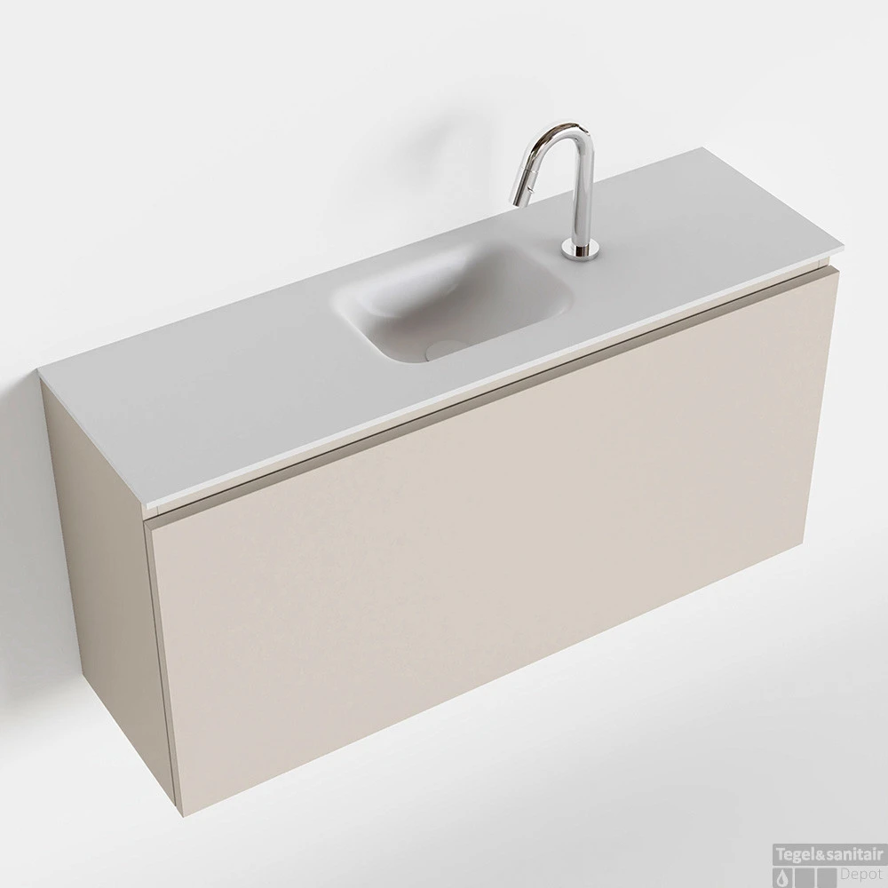 MONDIAZ OLAN 100cm Toiletmeubel Linen. LEX Wastafel Talc Midden 1 Kraangat 3 MONDIAZ OLAN 100cm Toiletmeubel Linen. LEX Wastafel Talc Midden 1 Kraangat