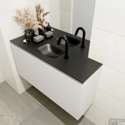 MONDIAZ OLAN 100cm Toiletmeubel Linen. LEX Wastafel Urban Midden 1 Kraangat -Geberiter Meubels Geschaft badkamermeubel olan linen model lex urban right 0019