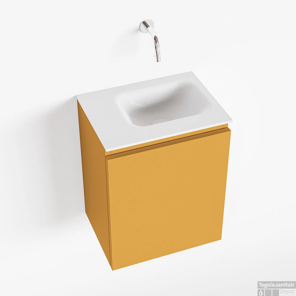 MONDIAZ OLAN 40cm Toiletmeubel Ocher. LEX Wastafel Talc Rechts Geen Kraangat 3 MONDIAZ OLAN 40cm Toiletmeubel Ocher. LEX Wastafel Talc Rechts Geen Kraangat