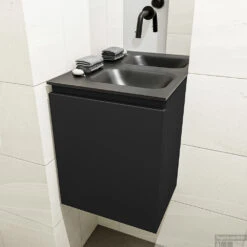 MONDIAZ OLAN 40cm Toiletmeubel Urban. LEX Wastafel Urban Rechts Geen Kraangat -Geberiter Meubels Geschaft badkamermeubel olan urban model lex urban mid 0004