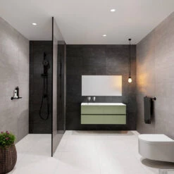 Badkamermeubel Solid Surface BWS Stockholm 120x46 Cm Links Mat Groen 4 Laden (zonder Kraangaten) -Geberiter Meubels Geschaft badkamermeubel solid surface bws stockholm 120x46 cm links mat groen 4 laden zonder kraangaten pc75341441 00445