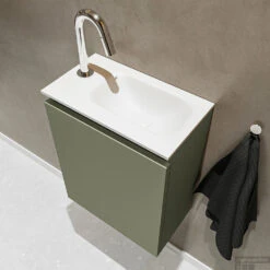 MONDIAZ TURE 40cm Toiletmeubel Army. EDEN Wastafel Talc Rechts 1 Kraangat -Geberiter Meubels Geschaft badkamermeubel ture army model eden talc sidetop 0003