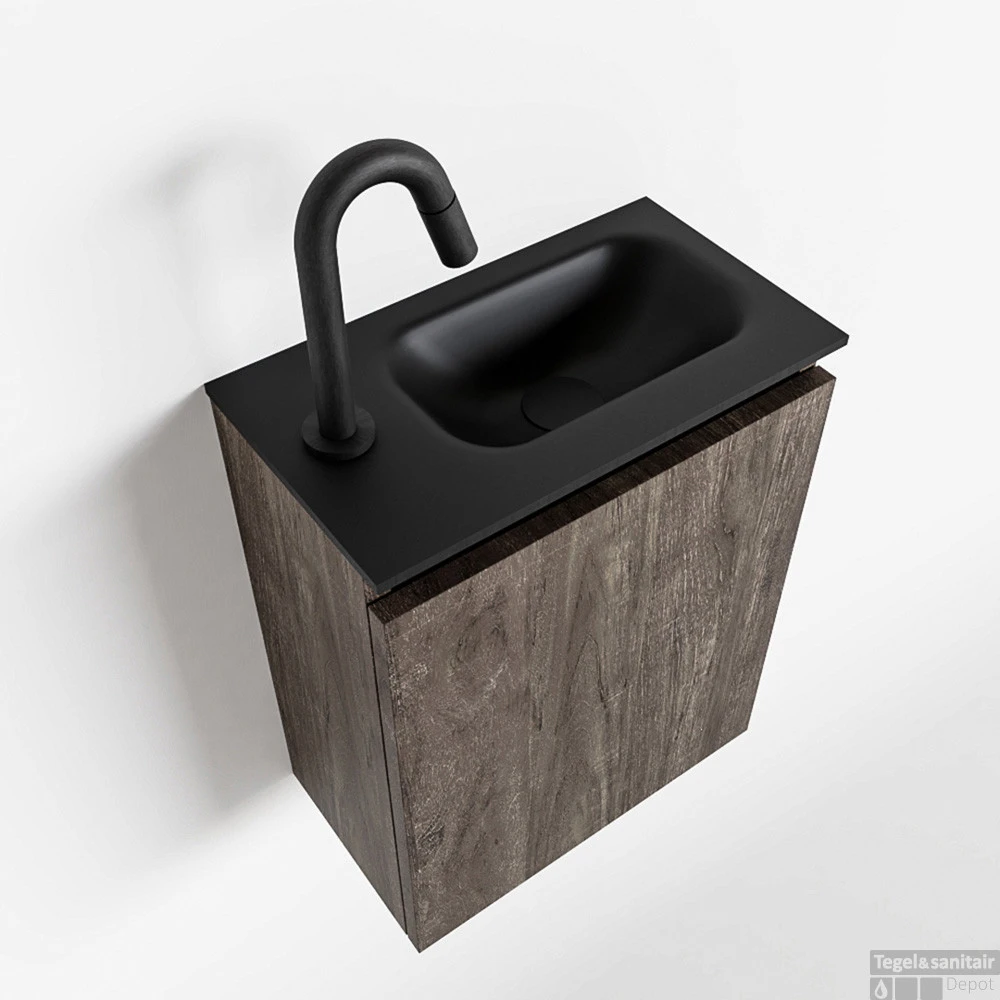 MONDIAZ TURE 40cm Toiletmeubel Dark Brown. EDEN Wastafel Urban Rechts 1 Kraangat 3 MONDIAZ TURE 40cm Toiletmeubel Dark Brown. EDEN Wastafel Urban Rechts 1 Kraangat