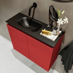 MONDIAZ TURE 60cm Toiletmeubel Fire. EDEN Wastafel Urban Links Geen Kraangat -Geberiter Meubels Geschaft badkamermeubel ture fire model eden urban sidetop 0010
