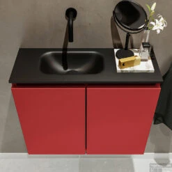 MONDIAZ TURE 60cm Toiletmeubel Fire. EDEN Wastafel Urban Links Geen Kraangat -Geberiter Meubels Geschaft badkamermeubel ture fire model eden urban top 0010