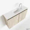 MONDIAZ TURE 80cm Toiletmeubel Light Brown Grey. EDEN Wastafel Talc Midden 1 Kraangat