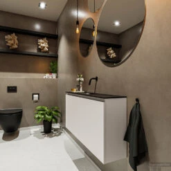 MONDIAZ TURE 100cm Toiletmeubel Linen. EDEN Wastafel Urban Midden Geen Kraangat 8 MONDIAZ TURE 100cm Toiletmeubel Linen. EDEN Wastafel Urban Midden Geen Kraangat -Geberiter Meubels Geschaft badkamermeubel ture linen model eden urban side 0020