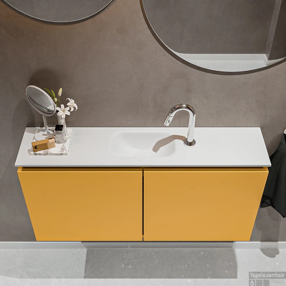 MONDIAZ TURE 100cm Toiletmeubel Ocher. EDEN Wastafel Talc Midden 1 Kraangat 6 MONDIAZ TURE 100cm Toiletmeubel Ocher. EDEN Wastafel Talc Midden 1 Kraangat - Afbeelding 4