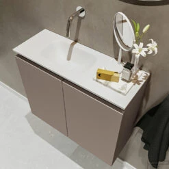 MONDIAZ TURE 60cm Toiletmeubel Smoke. EDEN Wastafel Talc Links Geen Kraangat 9 MONDIAZ TURE 60cm Toiletmeubel Smoke. EDEN Wastafel Talc Links Geen Kraangat -Geberiter Meubels Geschaft badkamermeubel ture smoke model eden talc sidetop 0010