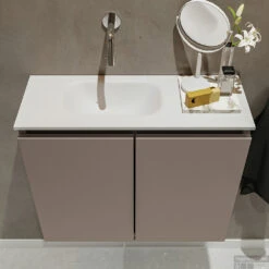 MONDIAZ TURE 60cm Toiletmeubel Smoke. EDEN Wastafel Talc Links Geen Kraangat 10 MONDIAZ TURE 60cm Toiletmeubel Smoke. EDEN Wastafel Talc Links Geen Kraangat -Geberiter Meubels Geschaft badkamermeubel ture smoke model eden talc top 0010