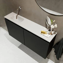 MONDIAZ TURE 100cm Toiletmeubel Urban. EDEN Wastafel Talc Links Geen Kraangat -Geberiter Meubels Geschaft badkamermeubel ture urban model eden talc sidetop2 0022