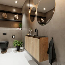 MONDIAZ TURE 100cm Toiletmeubel Washed Oak. EDEN Wastafel Urban Midden 1 Kraangat 8 MONDIAZ TURE 100cm Toiletmeubel Washed Oak. EDEN Wastafel Urban Midden 1 Kraangat -Geberiter Meubels Geschaft badkamermeubel ture washedoak model eden urban side 00019