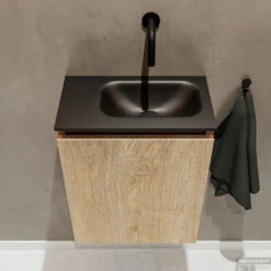 MONDIAZ TURE 40cm Toiletmeubel Washed Oak. EDEN Wastafel Urban Rechts Geen Kraangat -Geberiter Meubels Geschaft badkamermeubel ture washedoak model eden urban top 00004