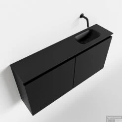 MONDIAZ TURE 100cm Toiletmeubel Urban. EDEN Wastafel Urban Rechts Geen Kraangat