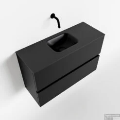 MONDIAZ ADA 80cm Toiletmeubel Urban. LEX Wastafel Urban Midden Zonder Kraangat