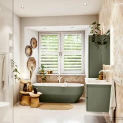 MONDIAZ VICA 100cm Badmeubel Onderkast Army 2 Lades. Wastafel CLOUD Rechts 1 Kraangat, Kleur Talc. -Geberiter Meubels Geschaft badkamermeubel vica army cloud talc set3 0012