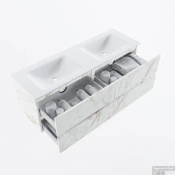 MONDIAZ VICA 140cm Badmeubel Onderkast Carrara 4 Lades. Wastafel CLOUD Dubbel 2 Kraangaten, Kleur Talc. 10 MONDIAZ VICA 140cm Badmeubel Onderkast Carrara 4 Lades. Wastafel CLOUD Dubbel 2 Kraangaten, Kleur Talc. -Geberiter Meubels Geschaft badkamermeubel vica carrara cloud talc google3 0068