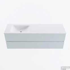 MONDIAZ VICA 150cm Badmeubel Onderkast Clay 2 Lades. Wastafel CLOUD Links 1 Kraangat, Kleur Talc.