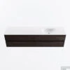 MONDIAZ VICA 190cm Badmeubel Onderkast Dark Brown 4 Lades. Wastafel MOON Rechts 1 Kraangat, Kleur Talc. -Geberiter Meubels Geschaft badkamermeubel vica dark brown moon talc google1 0097