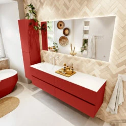 MONDIAZ VICA 170cm Badmeubel Onderkast Fire 4 Lades. Wastafel CLOUD Links 1 Kraangat, Kleur Talc. 11 MONDIAZ VICA 170cm Badmeubel Onderkast Fire 4 Lades. Wastafel CLOUD Links 1 Kraangat, Kleur Talc. -Geberiter Meubels Geschaft badkamermeubel vica fire cloud talc set2 0084