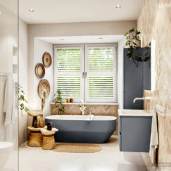 MONDIAZ VICA 70cm Badmeubel Onderkast Plata 2 Lades. Wastafel CLOUD Midden Zonder Kraangat, Kleur Talc Met Spiegel LED. -Geberiter Meubels Geschaft badkamermeubel vica plata cloud talc set3 0005