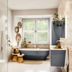 MONDIAZ VICA 120cm Badmeubel Onderkast Plata 4 Lades. Wastafel CLOUD Links 1 Kraangat, Kleur Talc. -Geberiter Meubels Geschaft badkamermeubel vica plata cloud talc set3 0054