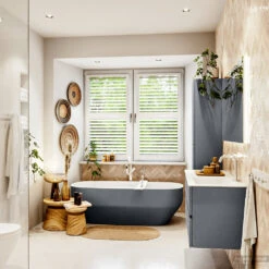 MONDIAZ VICA 120cm Badmeubel Onderkast Plata 4 Lades. Wastafel CLOUD Rechts 1 Kraangat, Kleur Talc Met Spiegel LED. -Geberiter Meubels Geschaft badkamermeubel vica plata cloud talc set3 0055