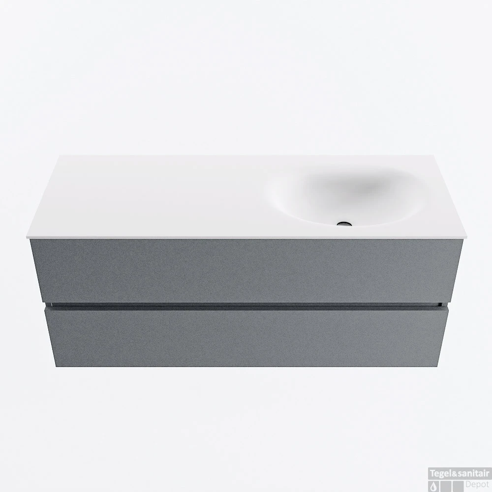 MONDIAZ VICA 120cm Badmeubel Onderkast Plata 2 Lades. Wastafel MOON Rechts 1 Kraangat, Kleur Talc. 3 MONDIAZ VICA 120cm Badmeubel Onderkast Plata 2 Lades. Wastafel MOON Rechts 1 Kraangat, Kleur Talc.