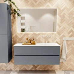 MONDIAZ VICA 120cm Badmeubel Onderkast Plata 2 Lades. Wastafel MOON Rechts 1 Kraangat, Kleur Talc. 13 MONDIAZ VICA 120cm Badmeubel Onderkast Plata 2 Lades. Wastafel MOON Rechts 1 Kraangat, Kleur Talc. -Geberiter Meubels Geschaft badkamermeubel vica plata moon talc set1 0024