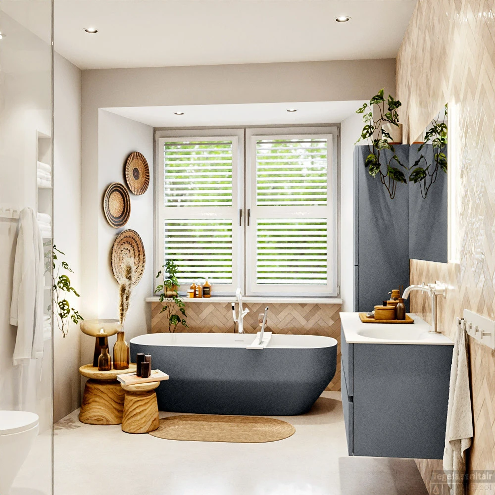 MONDIAZ VICA 120cm Badmeubel Onderkast Plata 2 Lades. Wastafel MOON Rechts 1 Kraangat, Kleur Talc. 8 MONDIAZ VICA 120cm Badmeubel Onderkast Plata 2 Lades. Wastafel MOON Rechts 1 Kraangat, Kleur Talc. - Afbeelding 6