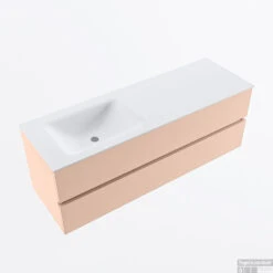 MONDIAZ VICA 140cm Badmeubel Onderkast Rosee 2 Lades. Wastafel CLOUD Links 1 Kraangat, Kleur Talc. 12 MONDIAZ VICA 140cm Badmeubel Onderkast Rosee 2 Lades. Wastafel CLOUD Links 1 Kraangat, Kleur Talc. -Geberiter Meubels Geschaft badkamermeubel vica rosee cloud talc google2 0039