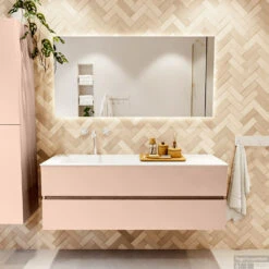 MONDIAZ VICA 140cm Badmeubel Onderkast Rosee 2 Lades. Wastafel CLOUD Links 1 Kraangat, Kleur Talc. 13 MONDIAZ VICA 140cm Badmeubel Onderkast Rosee 2 Lades. Wastafel CLOUD Links 1 Kraangat, Kleur Talc. -Geberiter Meubels Geschaft badkamermeubel vica rosee cloud talc set1 0039