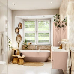 MONDIAZ VICA 130cm Badmeubel Onderkast Rosee 2 Lades. Wastafel CLOUD Dubbel 2 Kraangaten, Kleur Talc Met Spiegel LED. -Geberiter Meubels Geschaft badkamermeubel vica rosee cloud talc set3 0033