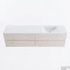 MONDIAZ VICA 180cm Badmeubel Onderkast Underlayment 4 Lades. Wastafel CLOUD Rechts Zonder Kraangat, Kleur Talc. -Geberiter Meubels Geschaft badkamermeubel vica underlayment cloud talc google1 0094