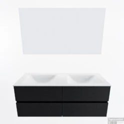 MONDIAZ VICA 130cm Badmeubel Onderkast Urban 4 Lades. Wastafel CLOUD Dubbel Zonder Kraangat, Kleur Talc Met Spiegel LED. 13 MONDIAZ VICA 130cm Badmeubel Onderkast Urban 4 Lades. Wastafel CLOUD Dubbel Zonder Kraangat, Kleur Talc Met Spiegel LED. -Geberiter Meubels Geschaft badkamermeubel vica urban cloud talc google11 0065