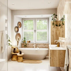 MONDIAZ VICA 140cm Badmeubel Onderkast Washed Oak 4 Lades. Wastafel CLOUD Dubbel Zonder Kraangat, Kleur Talc Met Spiegel LED. 15 MONDIAZ VICA 140cm Badmeubel Onderkast Washed Oak 4 Lades. Wastafel CLOUD Dubbel Zonder Kraangat, Kleur Talc Met Spiegel LED. -Geberiter Meubels Geschaft badkamermeubel vica washed oak cloud talc set3 0071